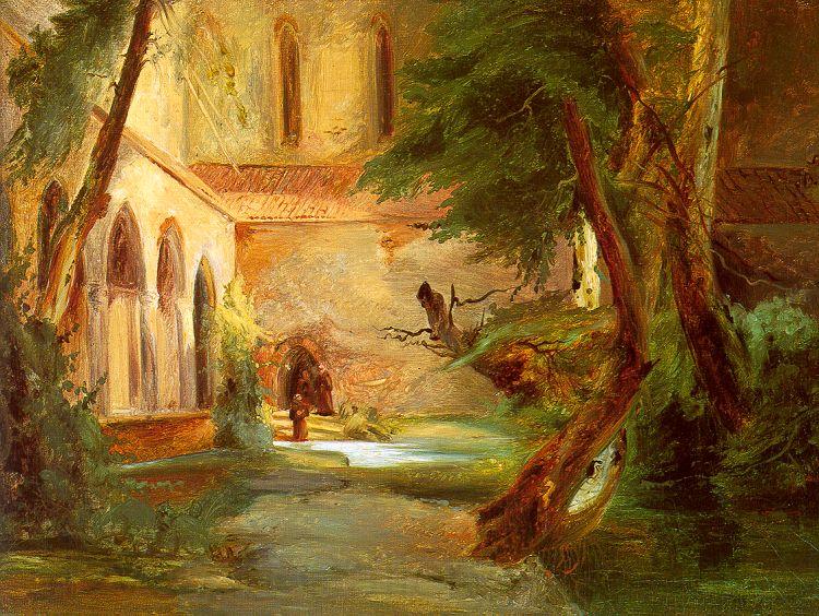 Charles Blechen Monastery in the Wood Norge oil painting art